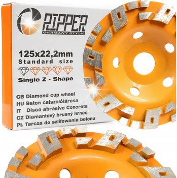 Brusný kotouč SEGMENTOVÝ HRNKOVÝ KOTOUČ NA BROUŠENÍ BETONU 125 mm x 22,2 mm