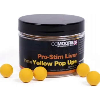 Boilies CC Moore Plovoucí boilies Pro-Stim Liver Yellow Pop Ups 12mm