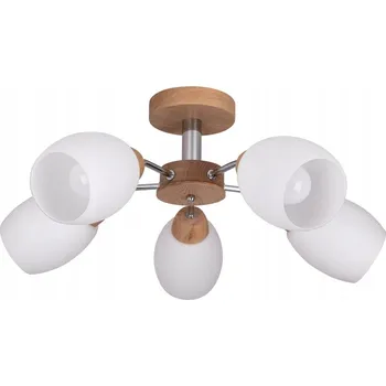 Parma Wood Stropní Svítidlo 5xE27 Max.60W Dub Bílá Skleněné Stínidlo