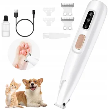 Kosmetika pro psa STRÍHAČ ZASTŘIHOVAČ TLAPEK PRO PSA STROJEK NA SRST KOČKY TICHÝ PROVOZ S LED