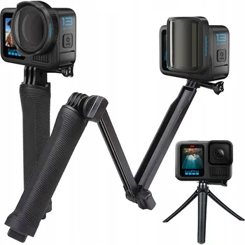 Selfie Tyč Držák 3WAY Stativ pro GoPro 13 11 10 9 8 7 6 5 4 3 3+