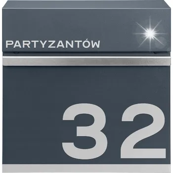 Poštovní schránka POŠTOVNÍ SCHRÁNKA NA DOPISY A NOVINY MTEC ANTRACIT + NÁPIS ADRESA ULICE ČÍSLO