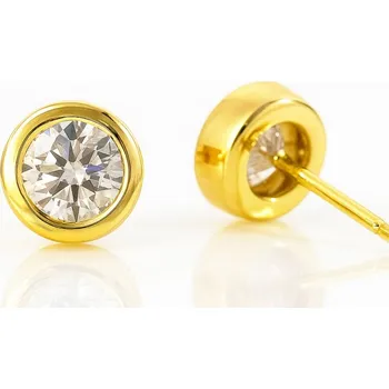 Náušnice Flamenco Mystique Náušnice z nerezové oceli pokovené 14k zlatem s kubickou zirkonií KST3470