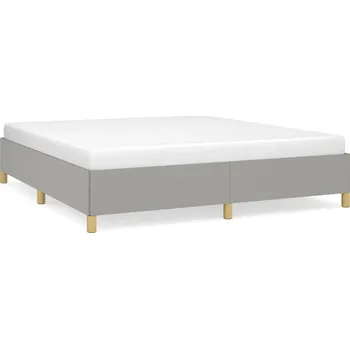 Postel Rám postele z látky světle šedá, 203 x 163 x 35 cm