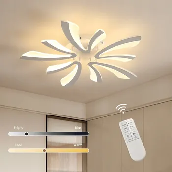 STMÍVATELNÉ stropní svítidlo LED LUSTR BÍLÝ MODERNÍ 48W + DÁLKOVÝ OVLADAČ