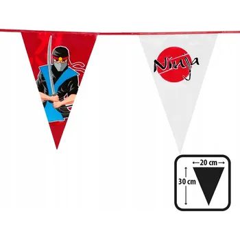 Girlanda Banner Vlajky Ninja na Narozeniny pro Chlapce 30 x 20 cm 6 m