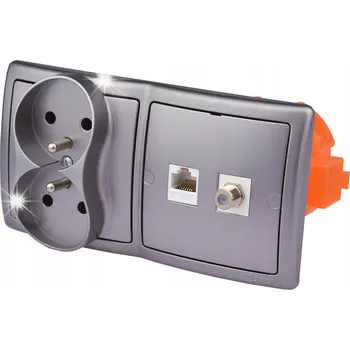 Elektrická zásuvka Zásuvka 230V F RJ-45 nástěnná pod omítku s terminálem