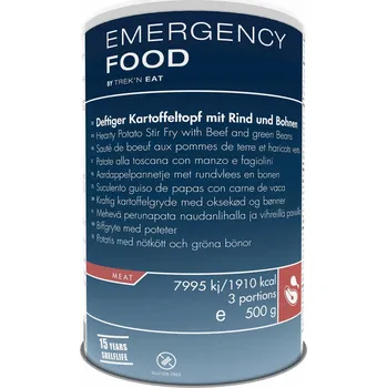 Hotové jídlo Brambory s hovězím masem a fazolemi 3 porce – jídlo pro přežití