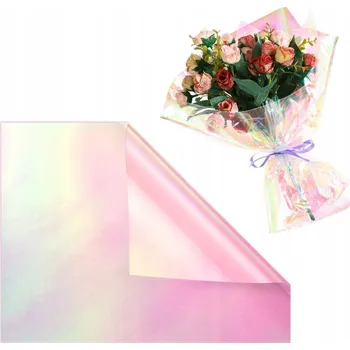 Obraz 20 ks celofánových fólií s duhovým povrchem pro balení květin, dárků a domácích potřeb