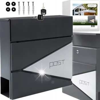 Poštovní schránka Poštovní schránka dvoubarevná poštovní, moderní, pro kancelářský dům, 2 klíče