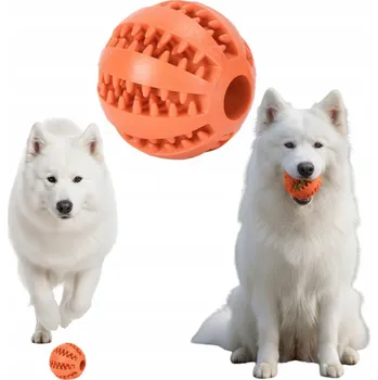 Hračka pro psa MÍČEK PRO PSY KOULE POCHOUTKY HRAČKA GUMOVÉ KOUSÁTKO VELIKOST S ORANŽOVÁ