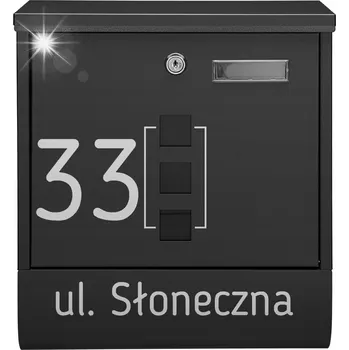 Poštovní schránka ČERNÁ POŠTOVNÍ SCHRÁNKA NA DOPISY TUBA + VZOR