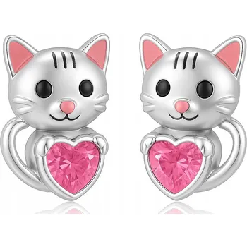 Náušnice Stříbrné náušnice pro holčičky, děti, kočičky, puzetky, šroubovací stříbro 925