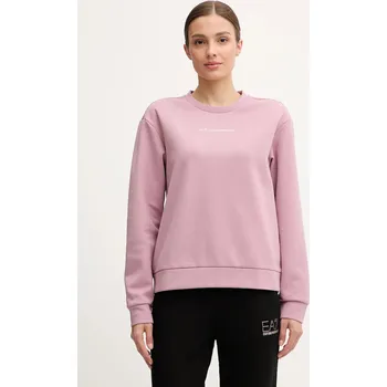 Dámská mikina Mikina EA7 Emporio Armani dámská, růžová barva, s potiskem, AF10443.7W000799 34X, vel. XS
