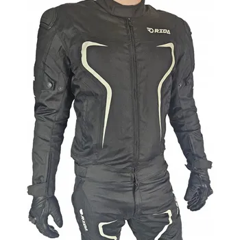 Moto bunda RIDA FLEX Textilní Motocyklová Bunda Pánská Černo-Bílá Velikost M - Na Město