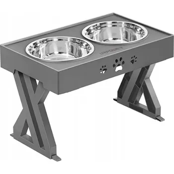 Miska pro psa Stojan na misku, kovový Perfectlife, šedý, 1 l