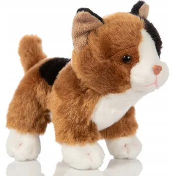 plyšák UNI-TOYS Stojící tříbarevné koťátko plyšové 13 cm Šťastná kočka Calico