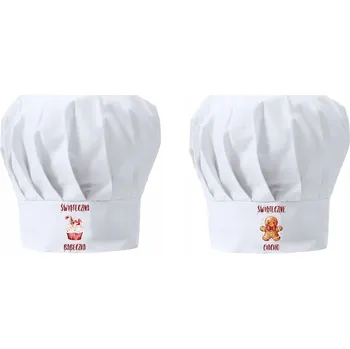 Čepice Kuchařská čepice pro pár - Dvě vánoční čepice - Vánoční dortík / bábovka