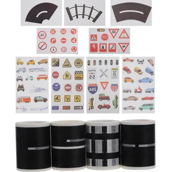 autíčko TRAFFIC WASHI TAPE LEPIDLO VLAKOVÉ DRÁHY SILNIČNÍ 13ks