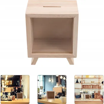 Obraz Nerozbitné dřevěné prasátko - roztomilá pokladnička na mince s průhledným akrylovým panelem