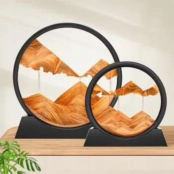 Obraz OTOČNÉ PŘESÝPACÍ HODINY S PÍSKEM 3D POHYBLIVÝ PÍSEK 7'' DEKORACE