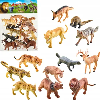Figurka FIGURKY DIVOKÝCH ZVÍŘAT SAFARI WILD ZOO ZVÍŘÁTKA LEV KOLEKCE 12 KS