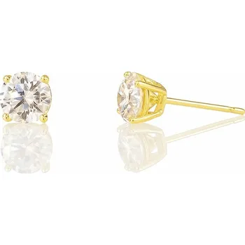 Náušnice Flamenco Mystique Náušnice z nerezové oceli pokovené 14k zlatem s kubickou zirkonií KST3499