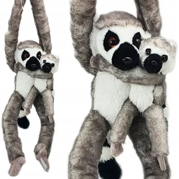 plyšák DÁREK SADA 2V1 PLYŠOVÝ LEMUR S MLÁDĚTEM plyšák NA SUCHÝ ZIP