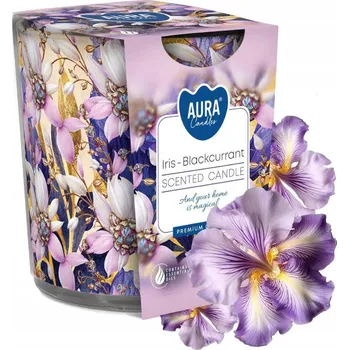 Svíčka Parafínová vonná svíčka Kosatec-Černý rybíz Aura 1 ks