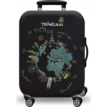 Obal na kufr černý 70 x 50 x 30 cm se zipem