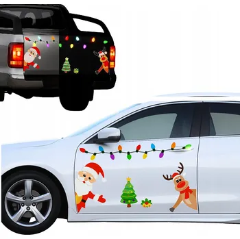 Vánoční dekorace VÁNOČNÍ MAGNETICKÉ SAMOLEPKY ODRÁŽEJÍCÍ SVĚTLO NA AUTO Mikuláš ODRÁŽEJÍCÍ SVĚTLO