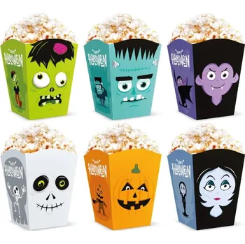 Party dekorace Krabičky na popcorn PartyPal Halloween Monsters 10x7,5 cm 6 kusů