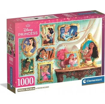 Puzzle CLEMENTONI 1000 DÍLKŮ COMPACT DISNEY PRINCESS [PUZZLE]