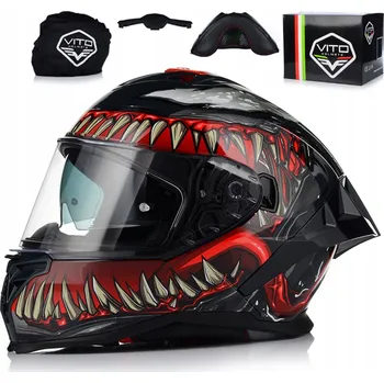 Helma na motorku MOTOCYKLOVÁ PŘILBA | VITO PRESTO AERO | MONSTER VENOM SYSTEM PINLOCK + BLENDA
