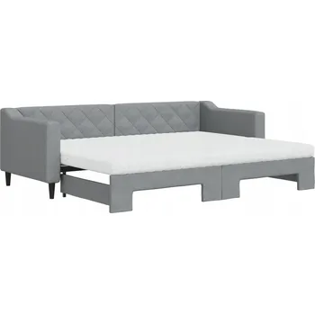 Pohovka Rozkládací lehátko-pohovka světle šedá 223x90x67 cm, 223x172,5x67 cm