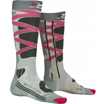 Dámské ponožky X-Bionic Ski Control 4.0 Women GREY MELANGE/CHARCOAL fialová 37-38 EU