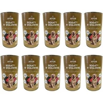 Krmivo pro psa ATOR Vlhké krmivo pro psy hovězí konzerva sada 10x1250g