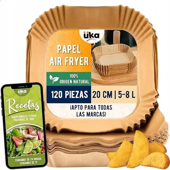 Pečicí papír Papír do horkovzdušné fritézy 100 ks Organizér Tácky do bezolejové fritézy