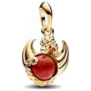 Přívěsek Zlatý přívěsek drak chrlící oheň, pozlacený, stříbro 925