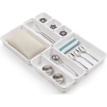 Příborník do zásuvky Kuchyňský organizér na příbory do zásuvky skládací XXL modulární nádoba