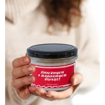 Svíčka VOŇAVÁ SVÍČKA ZE SOJOVÉHO VOSKU 150 ML ZÁBAVNÝ DÁREK K MIKULÁŠI / NA VÁNOCE