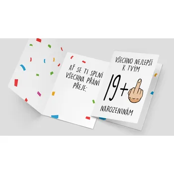Narozeninové přání všechno nejlepší k tvým 19+prostředníček