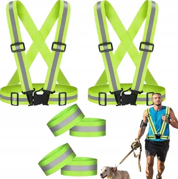 REFLEXNÍ VESTA POSTROJ NA MOTORKU BĚH KOLO 2ks + 2 pásky na suchý zip