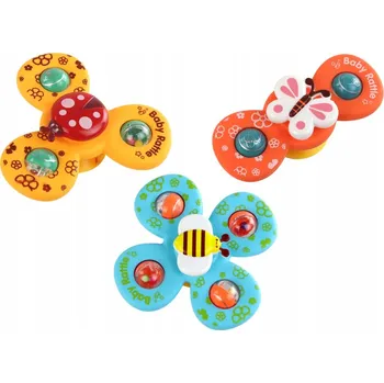 Hračka pro nejmenší SENZORICKÁ HRAČKA SPINNERY s klikáním a mačkáním NA PŘÍSAVKY - včelka