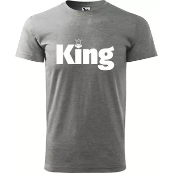 Pánské tričko Sablio Tričko s potiskem King - šedé 2XL