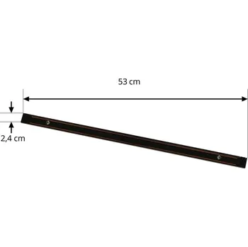 Lampička Lindby Napájecí lišta Lumaro, černá, hliník, délka 53 cm