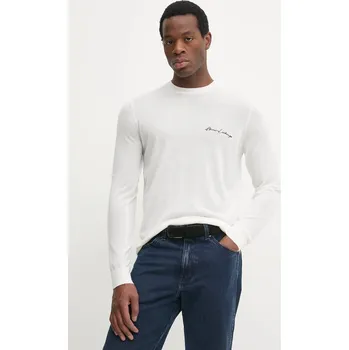 Pánský svetr Vlněný svetr Armani Exchange pánský, béžová barva, lehký, 8NZM5A ZM1YZ 8NZM5A.ZM1YZ 01X, vel. XL