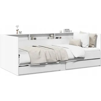 Postel Denní postel 2v1 se zásuvkami, bílá, 193x86,5x73 cm
