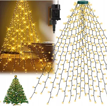 Vánoce Vánoční osvětlení na stromeček s kruhem 2m 16 pramenů 4000 LED diod Teplá bílá