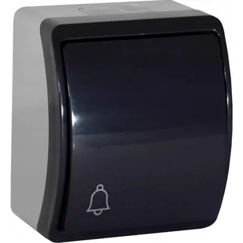 Domovní zvonek ViPlast KOALA Zvonkové tlačítko "Zvonek" Vodotěsné N/T IP44 Popelavě šedá - Antracit